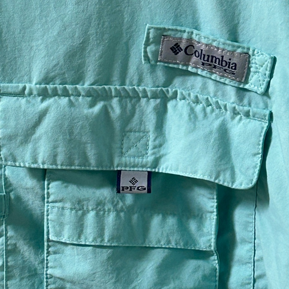 Columbia PFG Bahama II Shirt Mens XLT Mint Green Vented Fishing EUC - Picture 4 of 4
